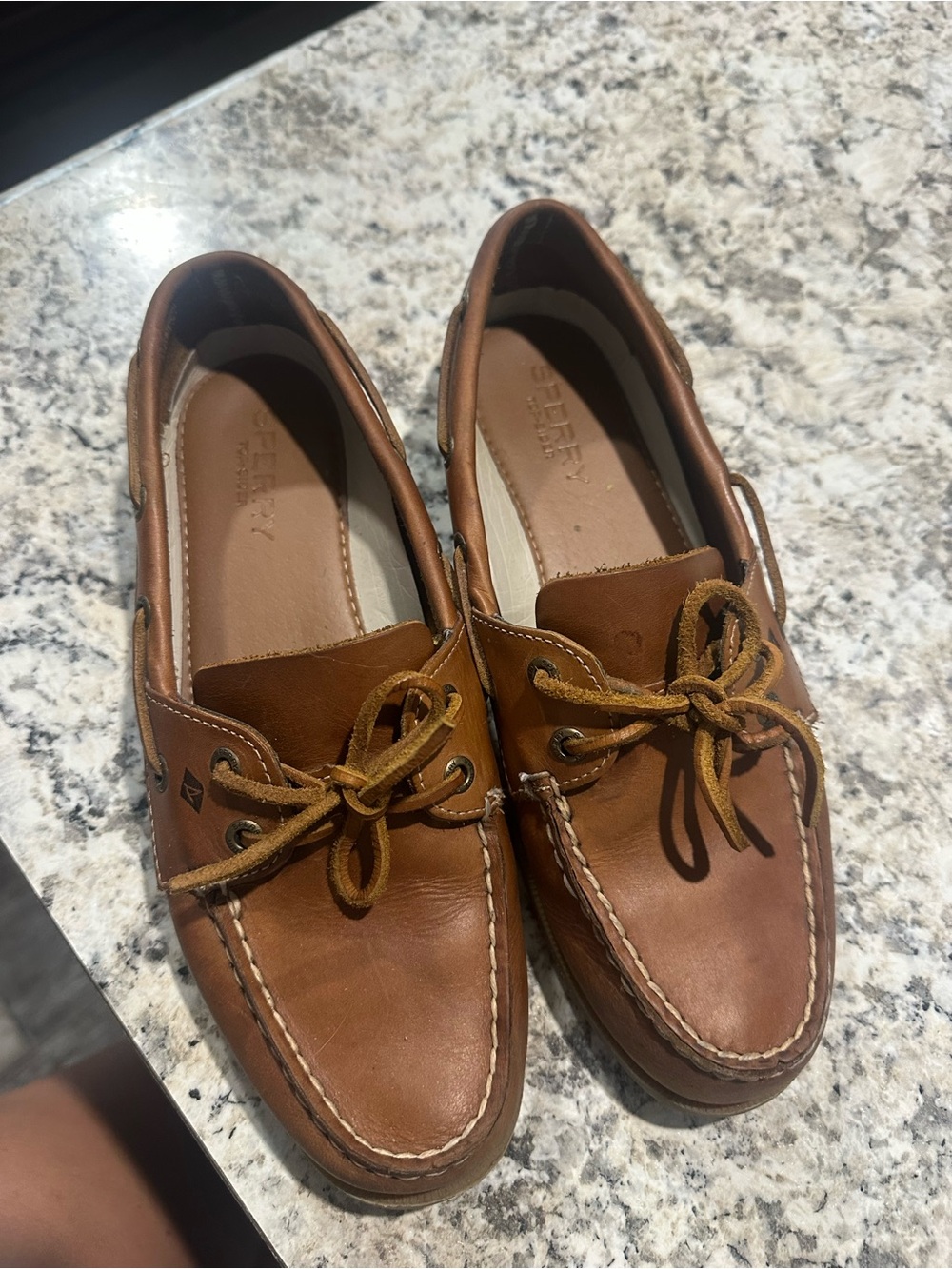 Sperry Cognac Leather Boat Shoes